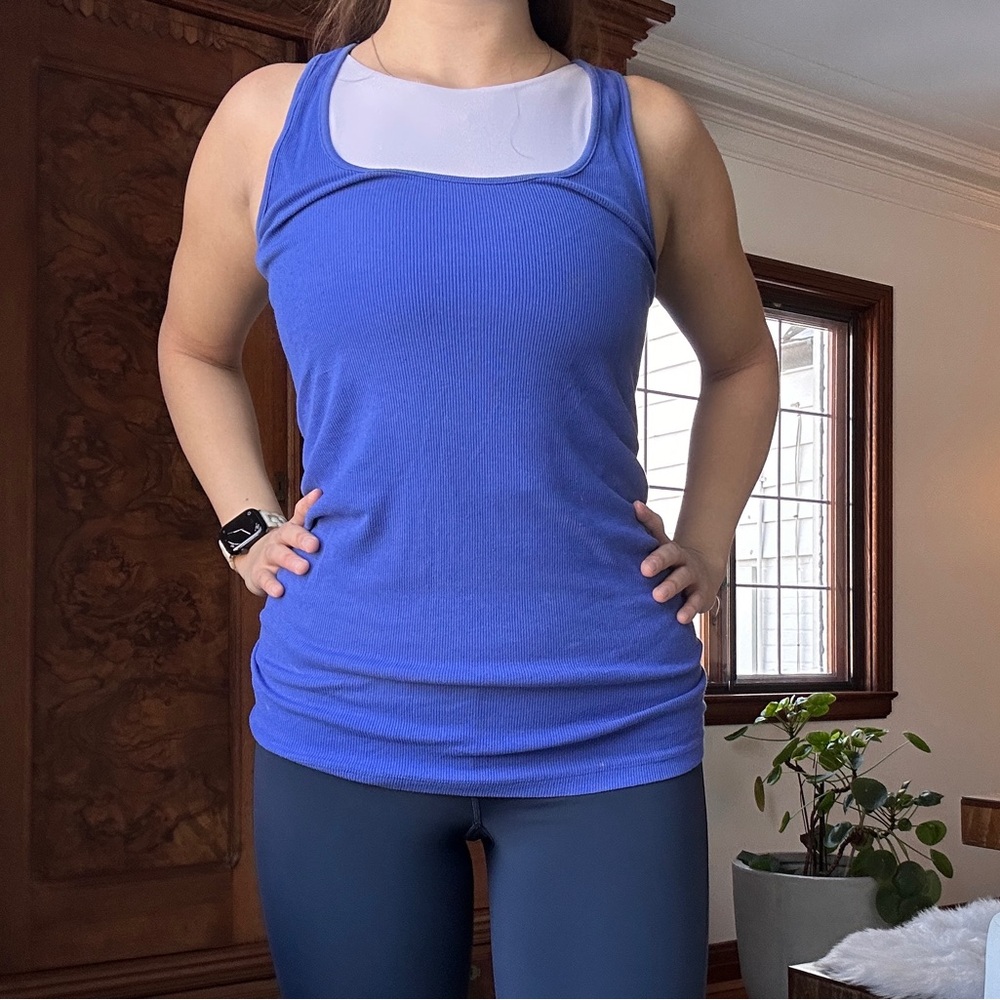 Blue Maternity Athletic Tank Top